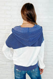 Here for Now Color Block Hoodie in Blue