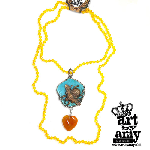 Honey Bee Necklace by Art by Amy