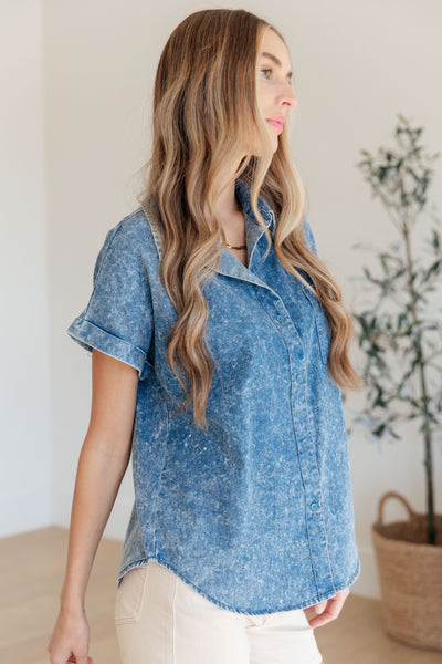 I Could Be Famous Denim Button Up - ONLINE EXCLUSIVE!