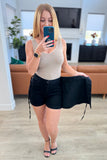 2828   Bentli Hi-Rise Side Tie Judy Blue Denim Skort in Black
