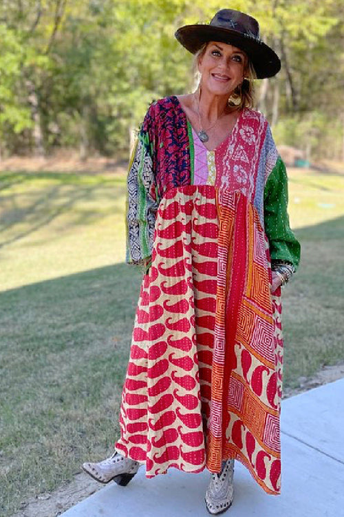Vestido Muriel Kantha Sunrise de Jaded Gypsy