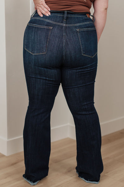 Jane High Rise Raw Hem Flare Judy Blue Jeans - ONLINE EXCLUSIVE!