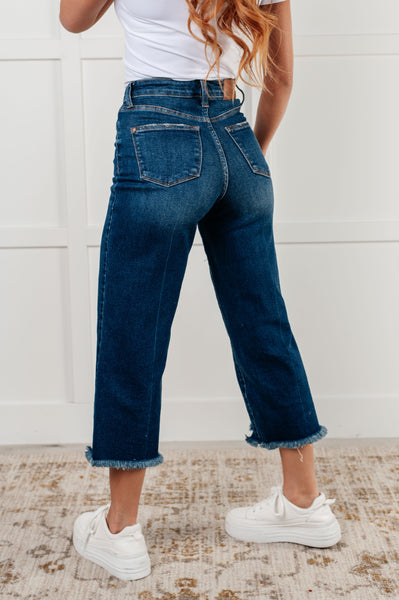 88887   Janice Hi-Rise Button Fly Wide Leg Crop Judy Blue Jeans - ONLINE EXCLUSIVE!