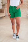 Jenna High Rise Control Top Cuffed Judy Blue Shorts in Green - ONLINE EXCLUSIVE!