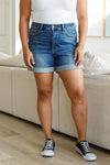 Jessica Hi-Rise Control Top Vintage Wash Cuffed Judy Blue Shorts - ONLINE EXCLUSIVE!