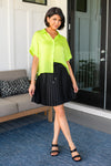 Just a Flirt Pleated Skirt in Black