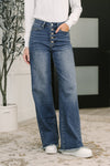 Karla High Waist Column Straight Button-Fly & Back Welt Pkts  Judy Blue Jeans