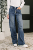 Karla High Waist Column Straight Button-Fly & Back Welt Pkts  Judy Blue Jeans