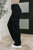 Keira High Waist Cargo Wide in Black Judy Blue Jeans