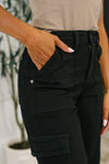 Keira High Waist Cargo Wide in Black Judy Blue Jeans