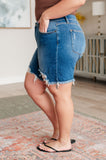 Kelsey Mid Rise Distressed Cutoff Judy Blue Jean Shorts - ONLINE EXCLUSIVE!