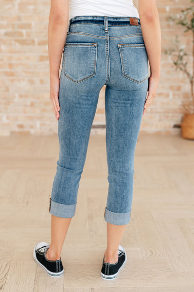 Laura Mid Rise Cuffed Skinny Capri Judy Blue Jeans - ONLINE EXCLUSIVE!