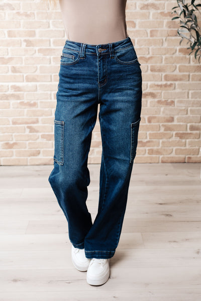Leila High Rise Cargo Straight Judy Blue Jeans - ONLINE EXCLUSIVE!