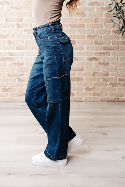 Leila High Rise Cargo Straight Judy Blue Jeans - ONLINE EXCLUSIVE!