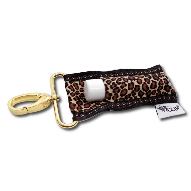 Leopard LippyClip KISS for larger lip balms, essential oil rollers, etc.