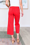 Lisa High Rise Control Top Wide Leg Crop Judy Blue Jeans in Red - ONLINE EXCLUSIVE!