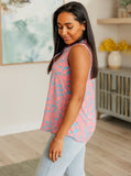Lizzy Tank Top in Blue and Apricot Paisley - ONLINE EXCLUSIVE!