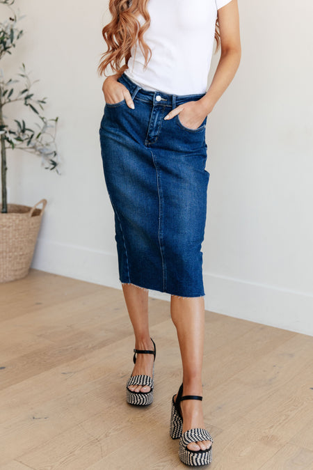 Haley Hi-Rise Control Top Judy Blue Jean Skirt - ONLINE EXCLUSIVE!