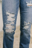 Maureen High Rise Distressed Bootcut  Judy Blue Jeans