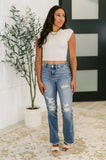 Maureen High Rise Distressed Bootcut  Judy Blue Jeans