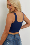 Rainn Ribbed Square Neck Cropped Tank Top