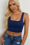 Rainn Ribbed Square Neck Cropped Tank Top