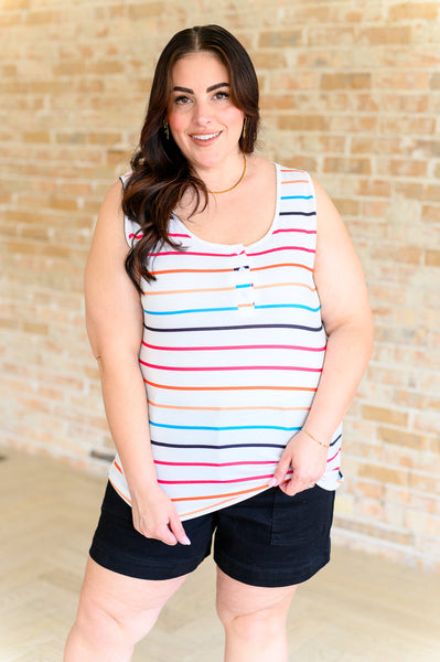 Need A Favor Colorful Henley Tank - ONLINE EXCLUSIVE!