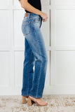 82632   Nivea Hi-Rise Vintage Wash Thermal Straight Judy Blue Jeans - ONLINE EXCLUSIVE!