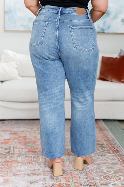 Nora High Rise Rigid Magic Destroy Slim Straight Judy Blue Jeans - ONLINE EXCLUSIVE!