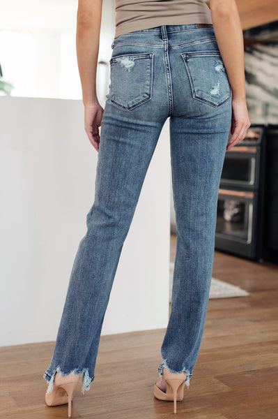 O'Hara Mid-Rise Destroyed Straight Judy Blue Jeans - ONLINE EXCLUSIVE!