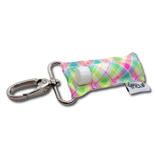 Pastel Summer Plaid LippyClip® Lip Balm Holder