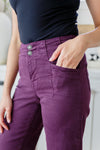 Petunia High Rise Wide Leg Judy Blue Jeans in Plum - ONLINE EXCLUSIVE!