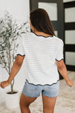 Pinkies Up Knit Top in White