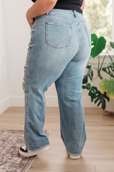 Ramona Hi-Rise Rigid Magic Destroyed Straight Judy Blue Jeans - ONLINE EXCLUSIVE!