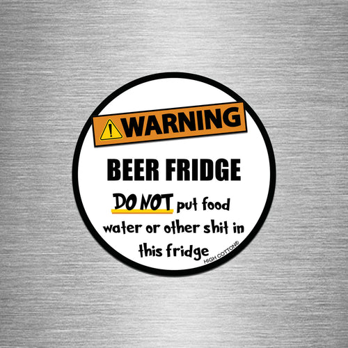 Warning Beer Fridge Magnet