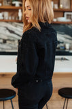 Reese Rhinestone Denim Jacket in Black by Judy Blue Jeans - ONLINE EXCLUSIVE!