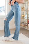 Rose High Rise 90's Straight Judy Blue Jeans in Light Wash - ONLINE EXCLUSIVE!