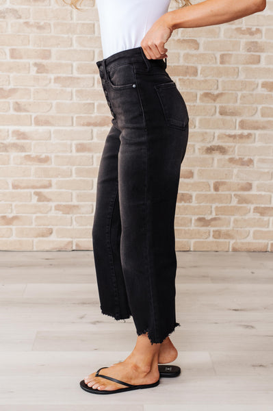 Ryan High Rise Button Fly Wide Leg Crop Judy Blue Jeans - ONLINE EXCLUSIVE!