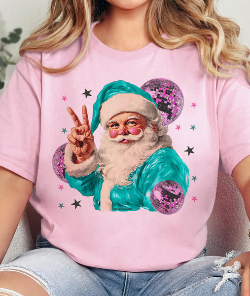 Nikki Disco Santa Peace Hand Top - Multiple Options!