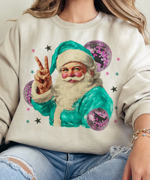 Nikki Disco Santa Peace Hand Top - Multiple Options!