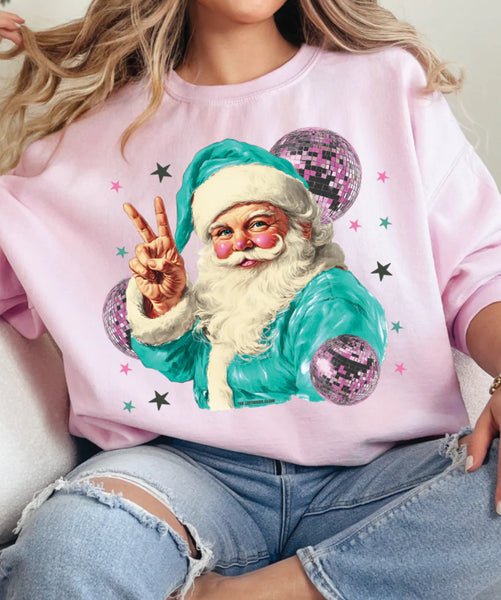 Nikki Disco Santa Peace Hand Top - Multiple Options!