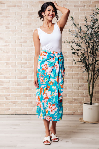 Take Me Outside Wrap Around Skirt in Blue - ONLINE EXCLUSIVE!