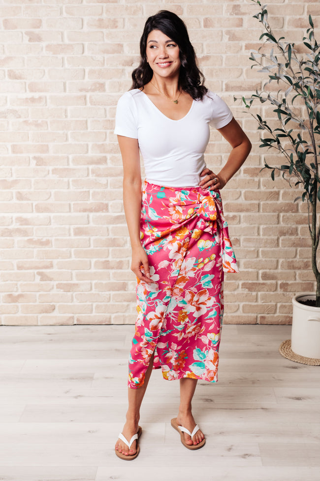 Take Me Outside Wrap Around Skirt in Magenta - ONLINE EXCLUSIVE!