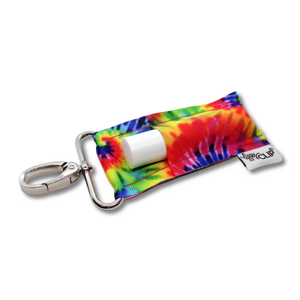 Tie Dye LippyClip KISS for larger lip balms, essential oil rollers, etc.