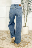 8608   Tucker Hi-Rise Vintage Wash Wide Leg Judy Blue Jeans