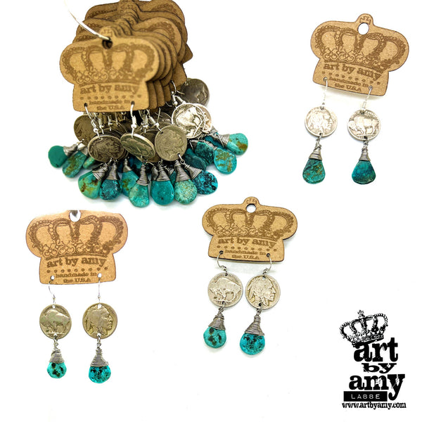 Tess Turquoise Trouble Earrings by Art by Amy