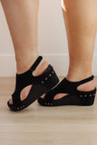 Walk This Way Wedge Sandals in Black Suede by Corky's - ONLINE EXCLUSIVE!