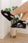 Walk This Way Wedge Sandals in Black Suede by Corky's - ONLINE EXCLUSIVE!