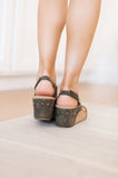 Walk This Way Wedge Sandals in Olive Suede by Corky's - ONLINE EXCLUSIVE!