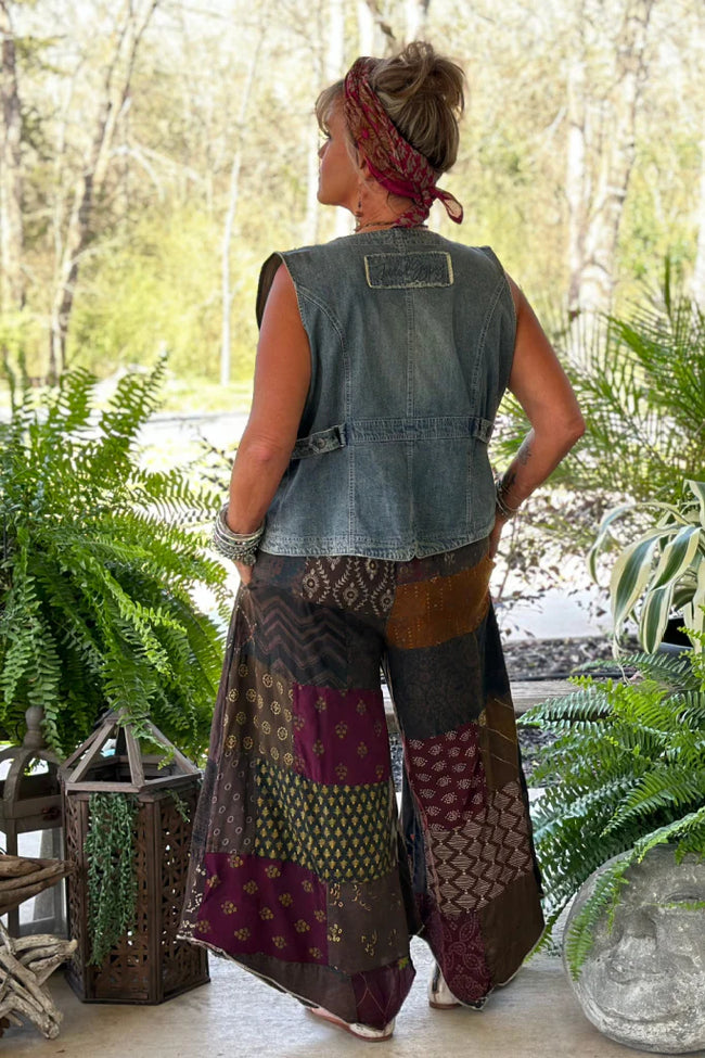 Peggy Patchwork Sunrise Chocolate Pants by Jaded Gypsy